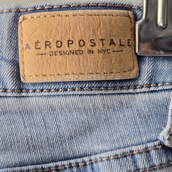 Aeropostle High Waisted Ankle Jeggings Distressed Denim 8 - Picture 6 of 15
